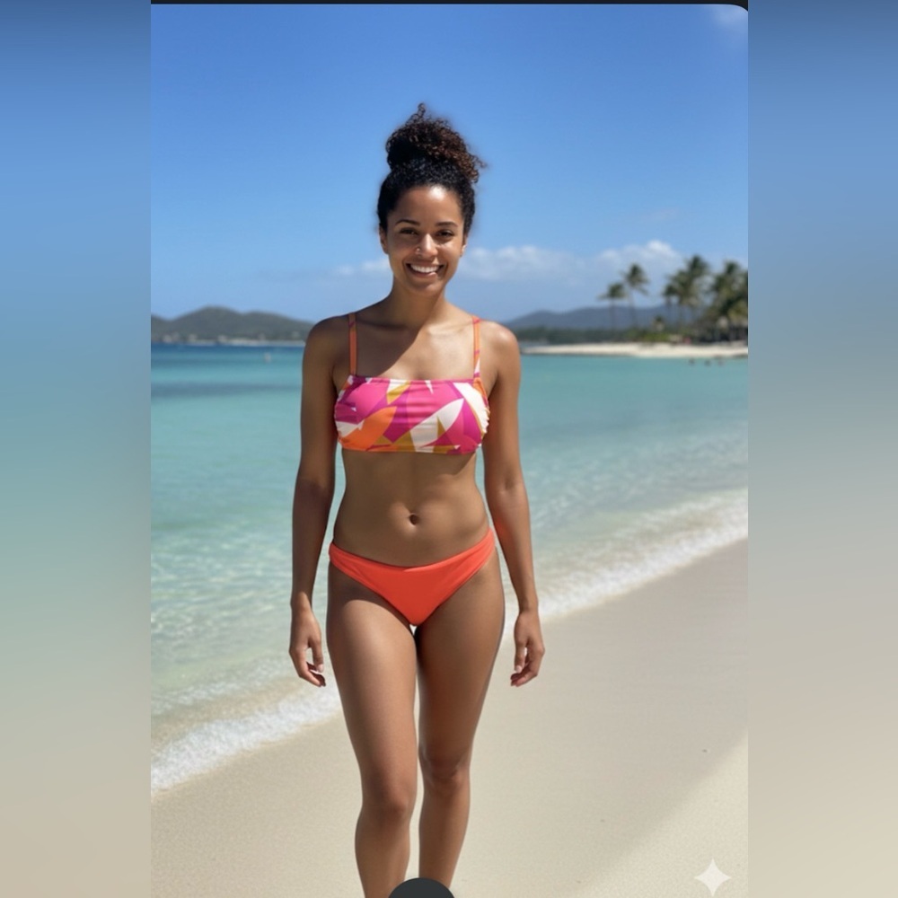 Shade & Shore Vibrant Pink and Orange Bikini